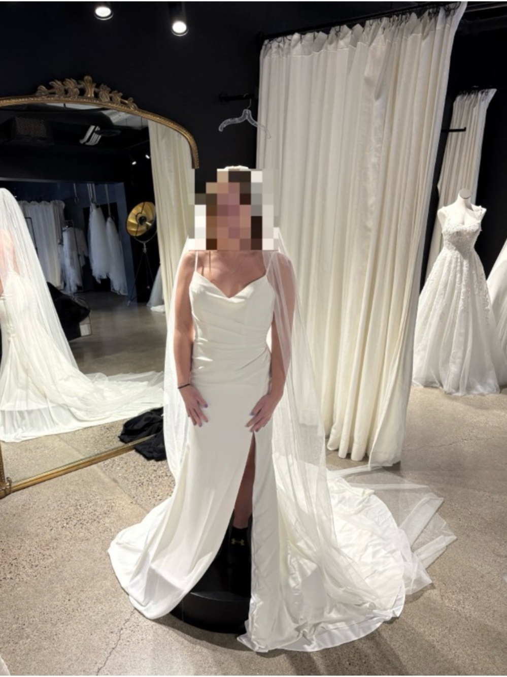 Natasha JH Bridal Fit and Flare Wedding Dress Open Back New